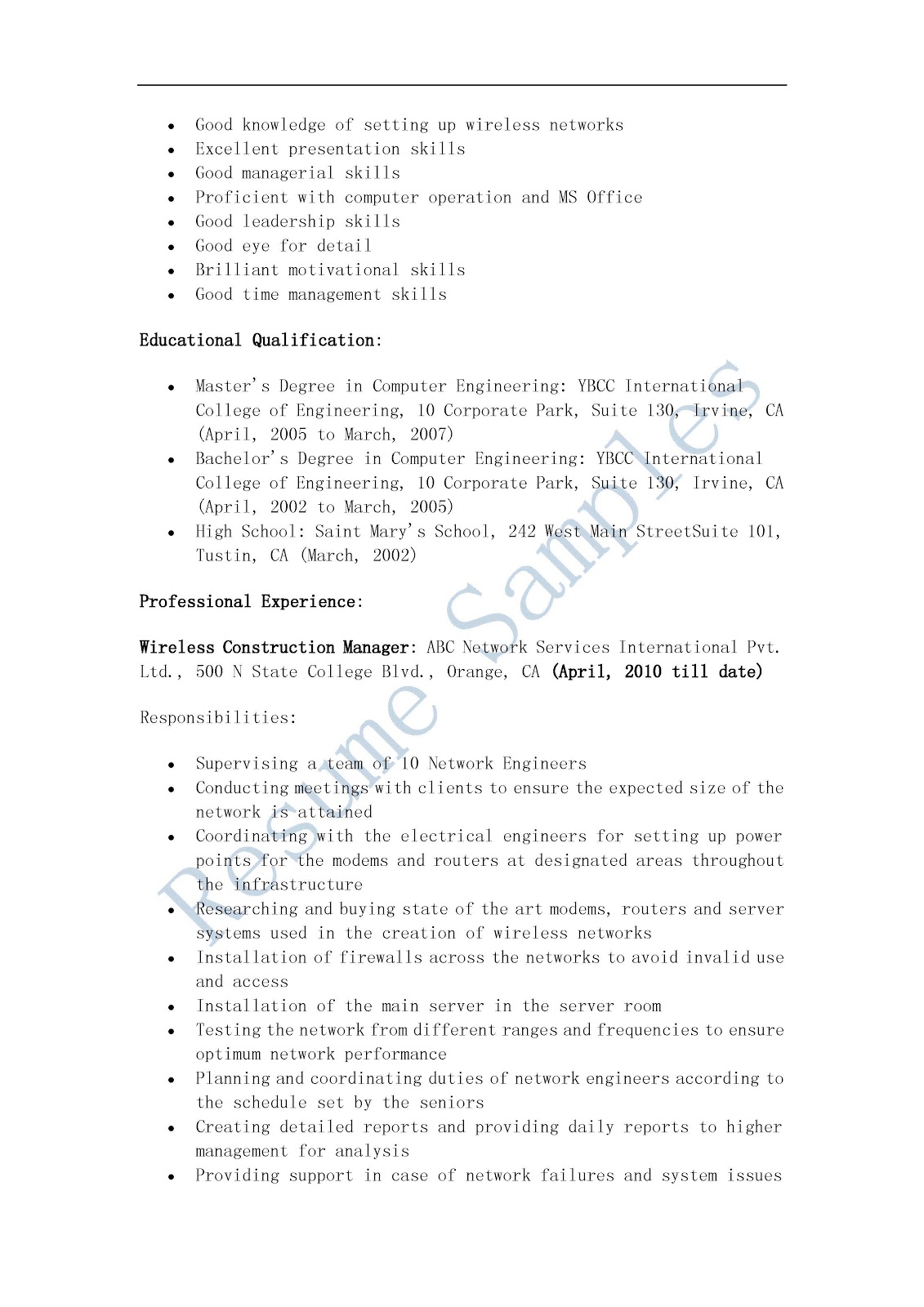 Cover letter examples for construction superintendent